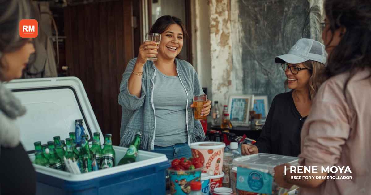 Señora disfrutando vender su producto